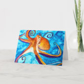 Octopus waterverf onder zee kunst kaart (Voorkant)