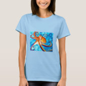 Octopus waterverf onder zee kunst t-shirt (Voorkant)