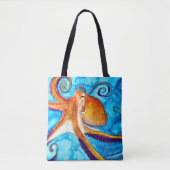 Octopus waterverf onder zee kunst tote bag (Voorkant)