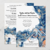 Octopus waterverf strand bruiloft zee leven kust kaart (Voorkant / Achterkant)