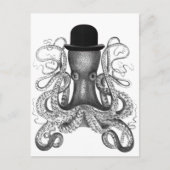 Octopus Wearing Bowler Pet, , Octopus Art Briefkaart (Voorkant)
