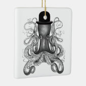 Octopus Wearing Bowler Pet, , Octopus Art Keramisch Ornament (Rechts)