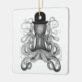 Octopus Wearing Bowler Pet, , Octopus Art Keramisch Ornament (Links)