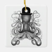 Octopus Wearing Bowler Pet, , Octopus Art Keramisch Ornament (Voorkant)