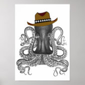 Octopus Wearing Stetson Pet, , Cowboy Pet Poster (Voorkant)