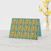 octopus wenskaart kaart (Gele Bloem)