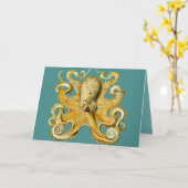 octopus wenskaart kaart (Gele Bloem)