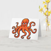 Octopus Wenskaarten Kaart (Gele Bloem)