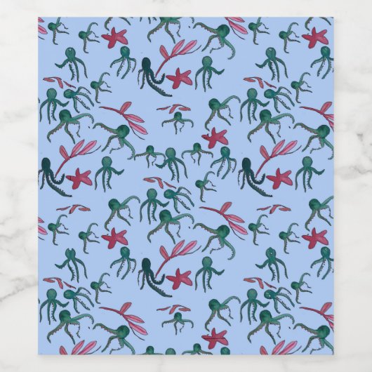 Octopus Wijn Etiket (Enkel label)