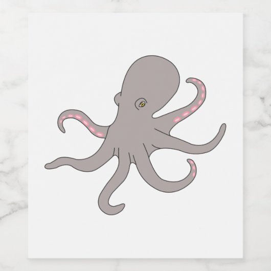 Octopus Wijn Etiket (Enkel label)