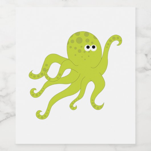 Octopus Wijn Etiket (Enkel label)
