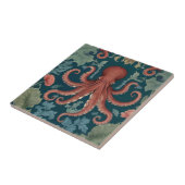 Octopus William Morris stijl Zee Ocean Marine Tegeltje (Zijkant)