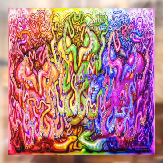 Octopus Window Cling Raamsticker (Vel 2)