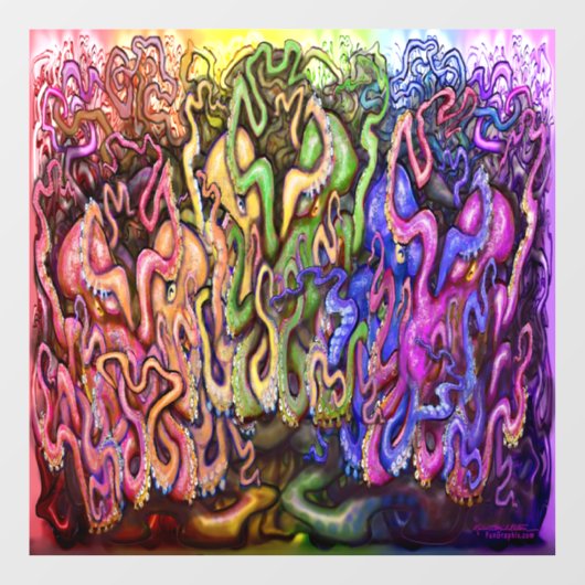 Octopus Window Cling Raamsticker (Vel)