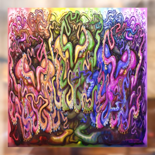 Octopus Window Cling Raamsticker (Vel 2)