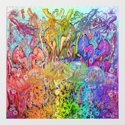 Octopus Window Cling Raamsticker (Vel)