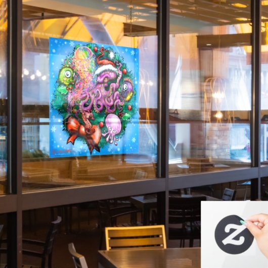 Octopus Window Cling Raamsticker (Restaurant Raam)