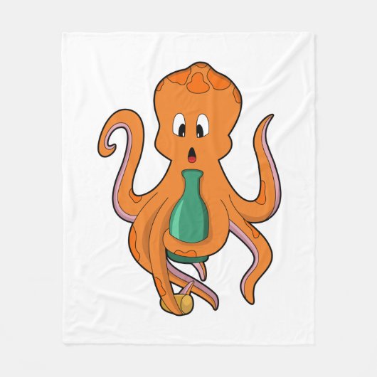 Octopus with Bottle.PNG Fleece Deken (Voorkant)