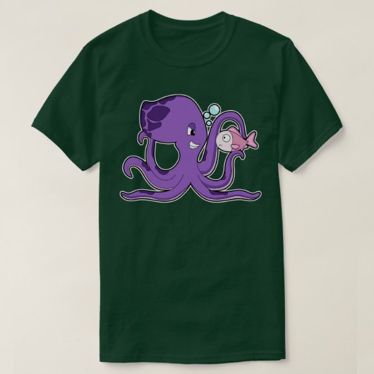 Octopus with Fish T-shirt (Design voorkant)