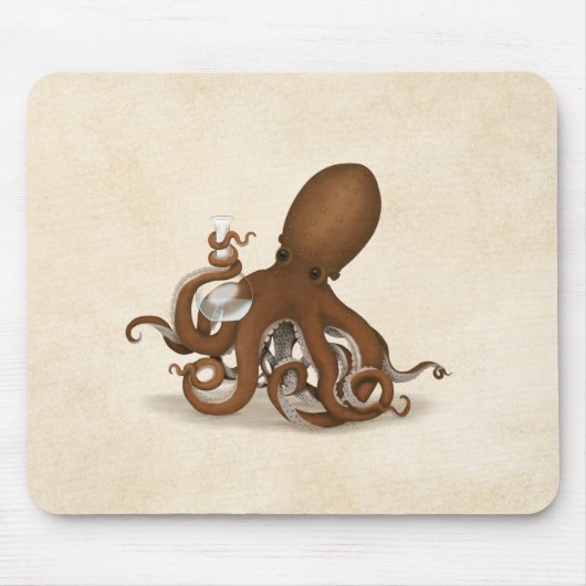 Octopus With Flask Steampunk Chemistry Science Muismat (Voorkant)
