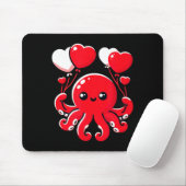 Octopus With Heart Balloons Adorable Valentines Da Muismat (Met muis)