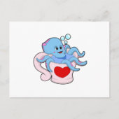 Octopus with Heart Cup.PNG Briefkaart (Voorkant)