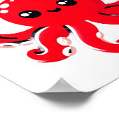 Octopus With Heart Lloons Adorable Valentines Day  Poster (Hoek)