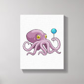 Octopus with Lollipop Canvas Afdruk (Voorkant)