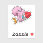 Octopus with Rocket Sticker (Vel)