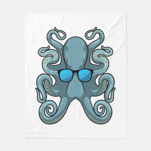 Octopus with Sunglasses Fleece Deken (Voorkant)