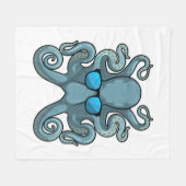 Octopus with Sunglasses Fleece Deken (Voorkant (Horizontaal))