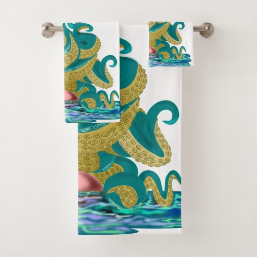 Octopus Woman Bath Towels - Fantasy Bad Handdoek (Insitu)