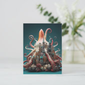 Octopus World Onderwater Fantasie Oceaan Abstract Briefkaart (Staand voorkant)