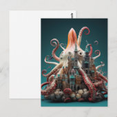 Octopus World Onderwater Fantasie Oceaan Abstract Briefkaart (Voorkant / Achterkant)