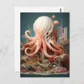 Octopus World Onderwater Fantasie Oceaan Abstract Briefkaart (Voorkant / Achterkant)