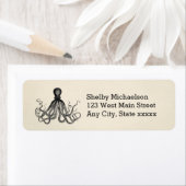 Octopus Zee Creater Animal Return Address Labels (Insitu)