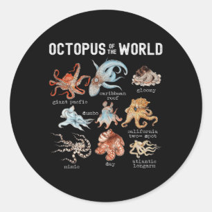Octopus Zee Dieren van de Wereld Octopus Lover Ronde Sticker