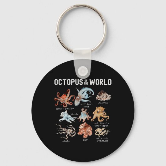Octopus Zee Dieren van de Wereld Octopus Lover Sleutelhanger (Voorkant)