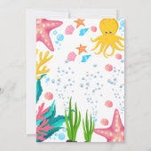 octopus Zee Dieren waterverf verjaardagsuitnodigin Kaart (Achterkant)