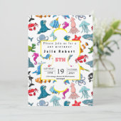 octopus Zee Dieren waterverf verjaardagsuitnodigin Kaart (Staand voorkant)