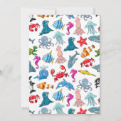 octopus Zee Dieren waterverf verjaardagsuitnodigin Kaart (Achterkant)