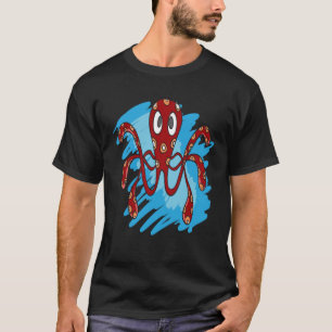 OCTOPUS ZEE DIERLIJKE MARIENE OCEAAN OCTOPUS RODE T-SHIRT
