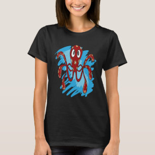 OCTOPUS ZEE DIERLIJKE MARIENE OCEAAN OCTOPUS RODE T-SHIRT