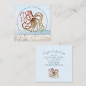 Octopus Zee Food Truck Vierkante Visitekaartje (Voorkant / Achterkant)