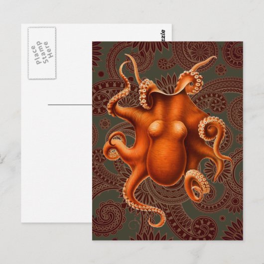Octopus Zee Monster Creature Cephalapod  Briefkaart (Voorkant / Achterkant)