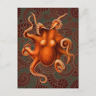Octopus Zee Monster Creature Cephalapod Briefkaart