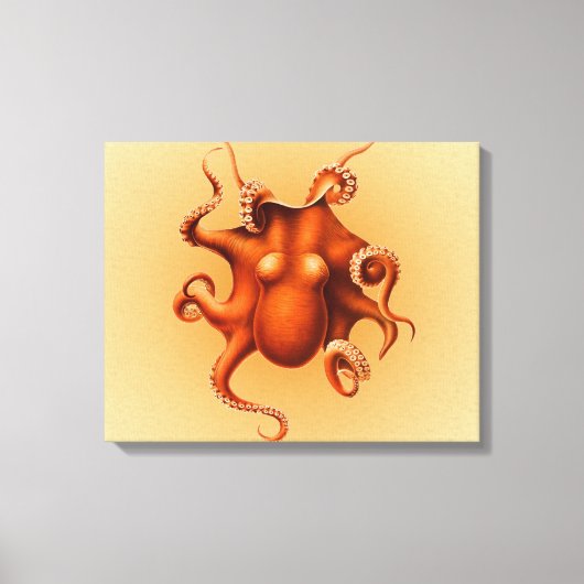Octopus Zee Monster Creature Cephalapod Canvas Afdruk (Voorkant)