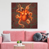 Octopus Zee Monster Creature Cephalapod  Canvas Afdruk (Insitu (Woonkamer))