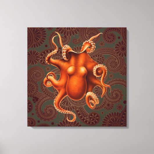 Octopus Zee Monster Creature Cephalapod  Canvas Afdruk (Voorkant)