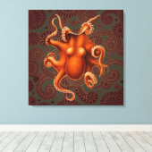 Octopus Zee Monster Creature Cephalapod  Canvas Afdruk (Insitu (Houten vloer))